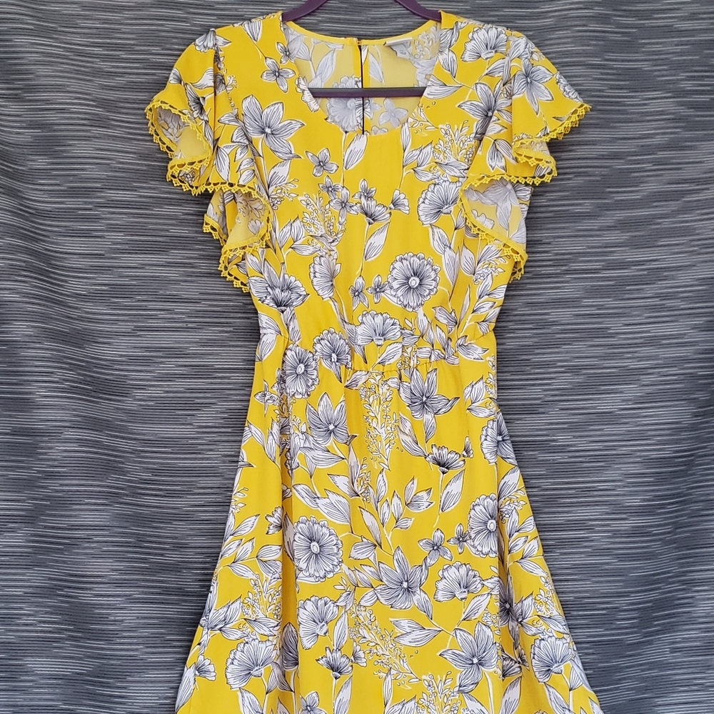 A New Day Summer Flower Midi Dress